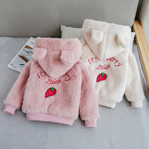 

jackets baby girls winter hooded warm coats soft cashmere thickening coat overwear kids children clothes, Blue;gray