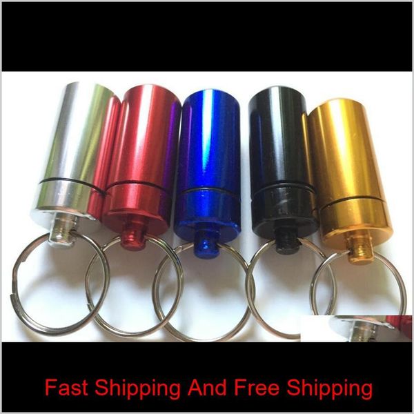 

key holder aluminum waterproof pill box bottle holder container keychain key chain pill box jar stora qyljye bbgargden