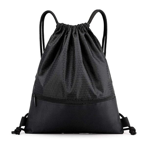 

outdoor bags string swim pe bag, sport gym sack drawstring bag waterproof with outside zipper for beach holidays travel