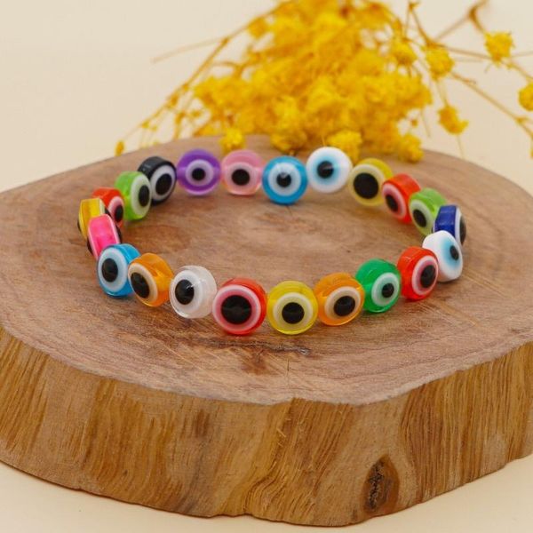 

charm bracelets evil eye chain bracelet for wholesale & jewelry resin pulseras mujer colourful acrylic friendship gift, Golden;silver