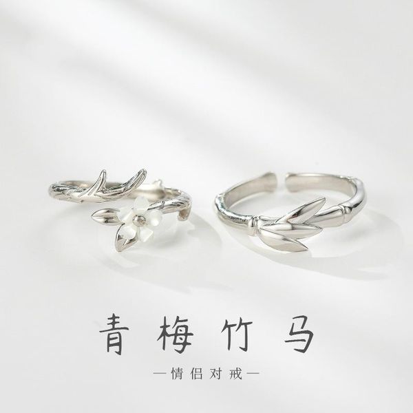 

cluster rings budrovky original couple ring female 100% s925 sterling silver simple girlfriend gift for lover jewelry, Golden;silver