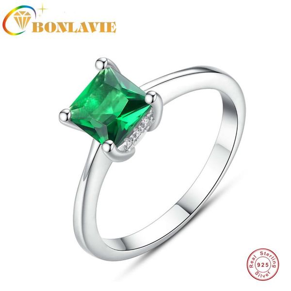 

cluster rings bonlavie s925 silver ring emerald fashion women's jewelry wholesale, Golden;silver