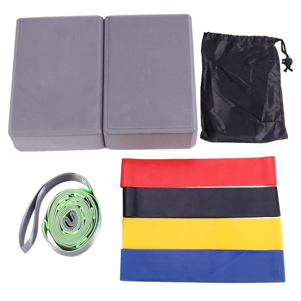 

8pcs yoga equipment set yoga stretching band bricks latex stretch band with storage bag equipment home gym fitness exe