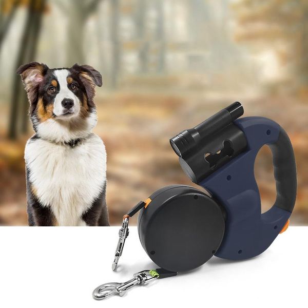 

dog collars & leashes retractable dual pet leash ropes adjustable auto traction rope for two walk the outdoor walking supplies