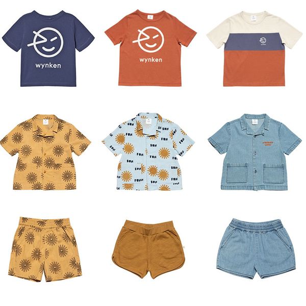 

kids t shrts wyn brand new summer boys girls sun print short sleeve t shirts baby child fashion cotton tees clothes 210302, Blue