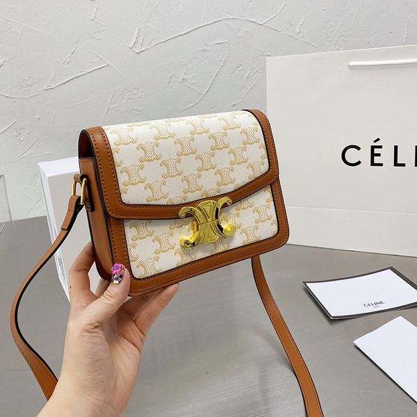 

designer bags leather women s 2021 summer new small square lisa same triumphal arch tofu box one shoulder messenger bag luxury