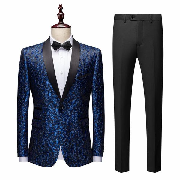 

men's suits & blazers tuxedo floral pattern casual suit 2-piece business formal wedding prom party costume custom, White;black