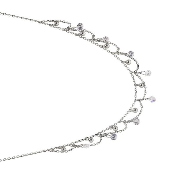 

pendant necklaces rhinestone tassel necklace elegant neck accessories creative jewelry small gift for female, Silver