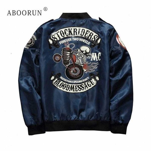 

aboorun harajuku mens bomber jacket hip hop skull printed jacket spring autumn coat for male w2044 oxob#, Black;brown