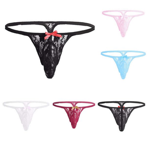 

lace thong women's transparent mesh t-shaped pants traceless temptation girls' underwear, Black;white