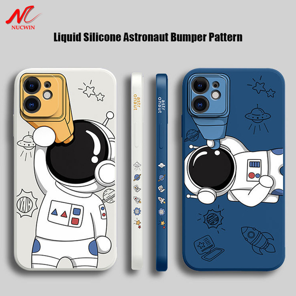 

lx brand cartoon cute astronaut spaceship cover for iphone 7 8 plus x xs xr se 2 soft silicone tpu case for iphone 13 11 12 pro max mini