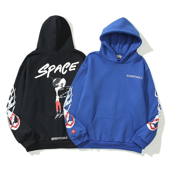 

fashion mens and womens hoodies spoof cartoon letter sweater pullover essential sweatshirts good quality hip-hop style youth clothing men fo, Black
