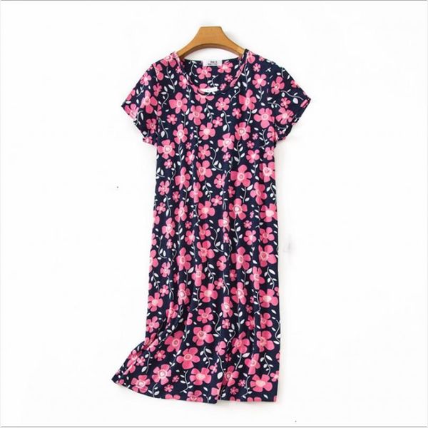

summer high end casual womens sleepwears cartoon nighty dress 100% cotton nightgown women short sleeve round collar sleepshirt, Black;red