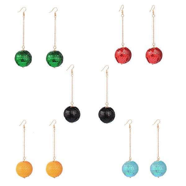 

fashion han fan harajuku personalized simple geometric sequin ball pendant earrings b0605, Silver