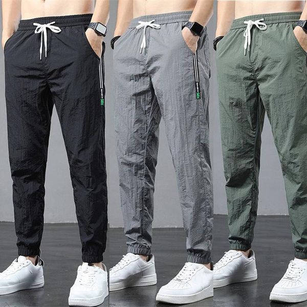 

men's pants loose trousers men spring summer 2021 arrival ultra-thin outdoor jogger sport comfort pantalons pour hommes, Black