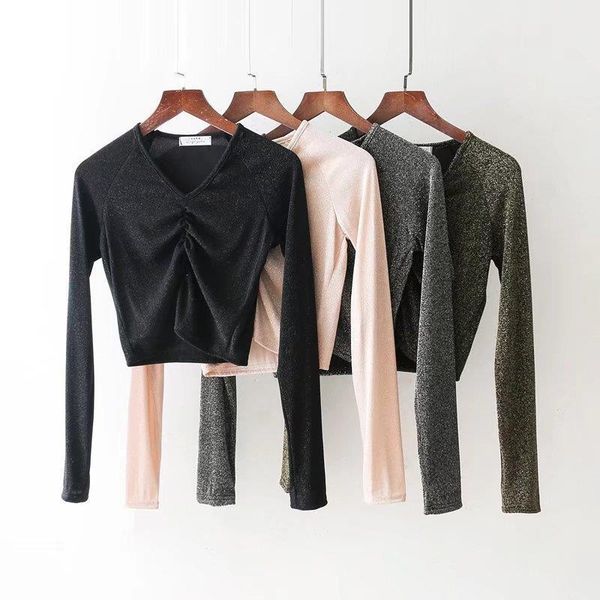 

2021 summer fashion new long sleeve round neck short ladies summer t-shirt 1198 drop shipping good quality, White