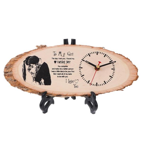 

wall clocks 1pc creative ornament decorative clock deskadornment for home (wood)