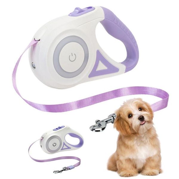 

dog collars & leashes streamer led lights leash automatic extending nylon leads premium durable pet walking traction rope products