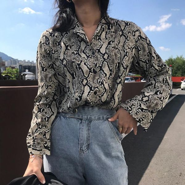 

spring korea fashion women long sleeve loose shirts vintage print turn-down collar blouse all-matched casual blusas mujer s515 women's, White