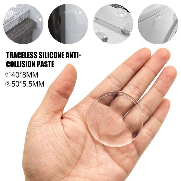 

bath accessory set self-adhesive soft silicone wall protector transparent door handle bumper protective plug bathroom round doors smuffl