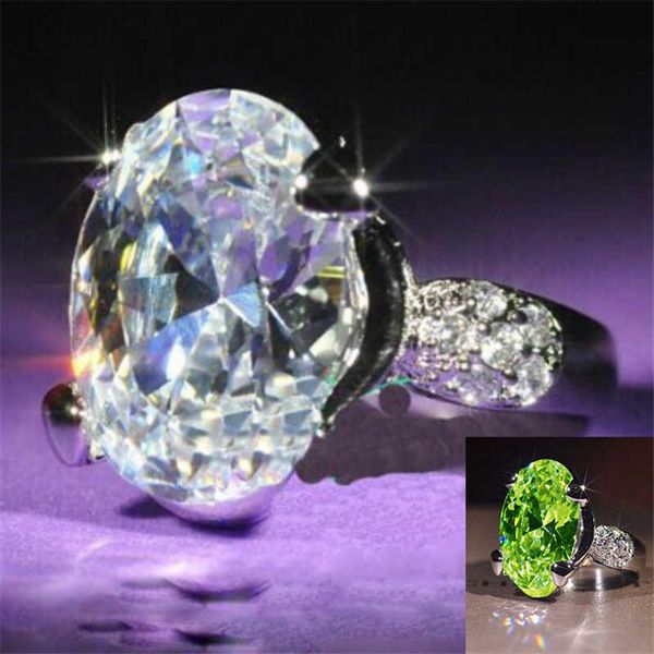 

wedding rings big oval alloy engagement ring for women men gift, Slivery;golden