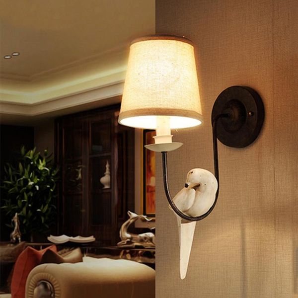 

wall lamp european style retro creative american bedside warm bedroom children single head bird wf1225307