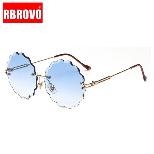 

rbrovo 2021 rimless lady sunglasses women candy color lens plastic sun glasses classic vintage feminino uv400, White;black