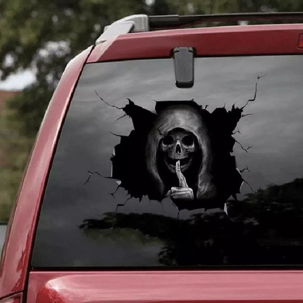 Halloween Skull Adesivo Carro Traseira Do Windshield Horror Atmosfera Silenciosa Decalques Auto Janela Festival de Parede Festival Adesivos