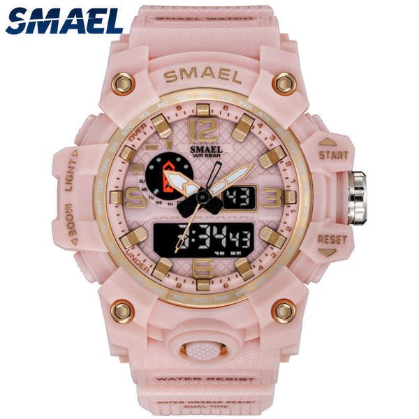 SMAEL Watch Women Wrist White Bracte Sports для бегущего секундомера 50 м водонепроницаемые часы детей 1811 женские часы ребенка 210616