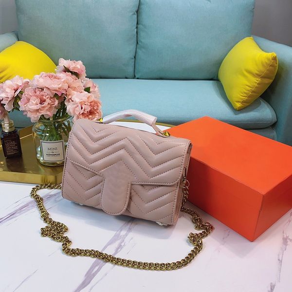 

fashion lady diagonal lingge bag hardware chain shoulder bag soft leather wave casual handbag women