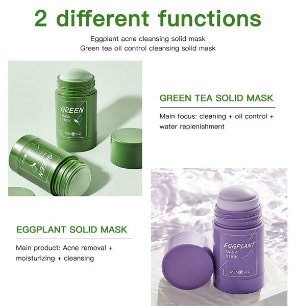 

green tea cleansing solid mask deep clean beauty skin greenteas moisturizing hydrating face care facial masks & peels t427