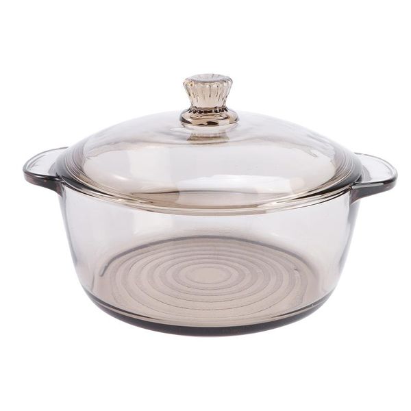 

bowls 1pc glass bowl with lid heat resistant noodle soup (light brown)