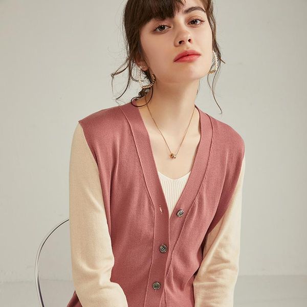 

pure cotton cardigan women's 2021 spring autumn new women's casual solid color knit sweater v-neck slim plus size stitching top, White