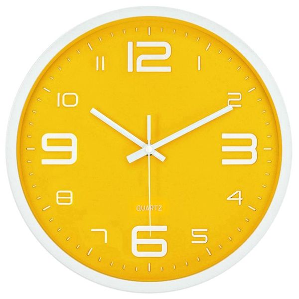 

large digital wall clock silent nordic creative yellow modern home simple wall clock