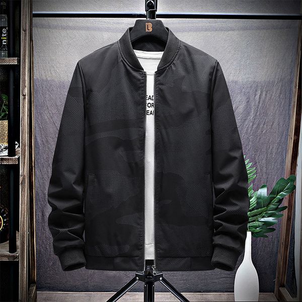

men's jackets camouflage coats with zippers outward autumn spring big dimensions streetwear bomber baseball jacket cg36, Black;brown