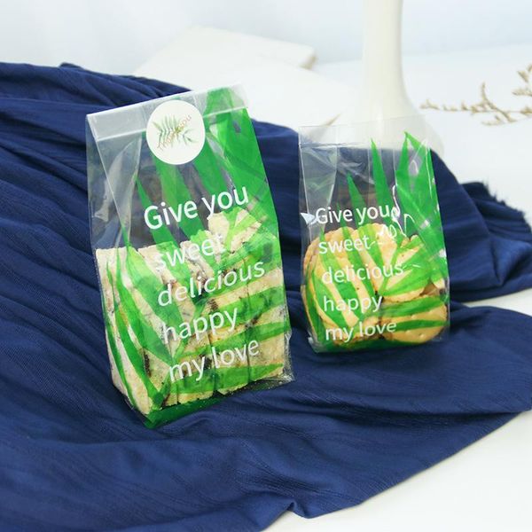 

gift wrap 24pcs transparent dessert bags candy cookie bread nuts packaging bag with seal stickers for cook biscuits snack baking package