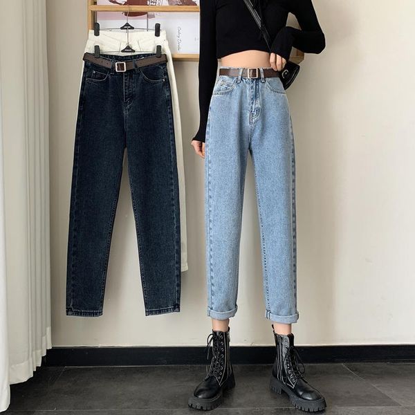 

women's jeans straight chic hong kong style pants for women, Blue
