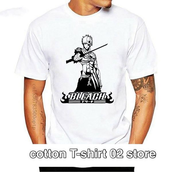 

men's t-shirts ichigo kurosaki bleach shinigami anime mens white t shirt sizes s m  xl 2xl, White;black