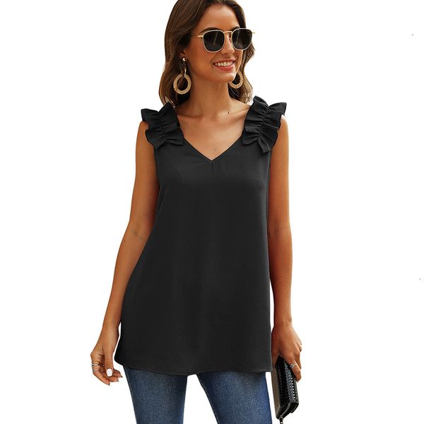 

2021 summer sleeveless t women clothes v-neck tshirt womens plus size fashions streetwear tee shirt femme tye1, White