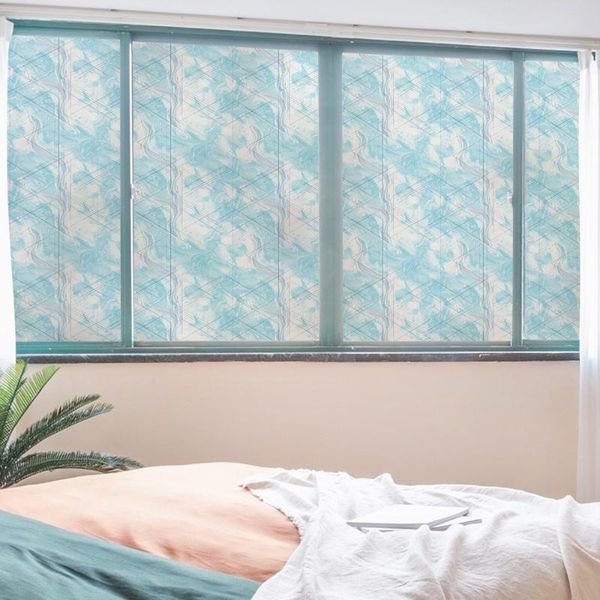 

louyun azure ocean pattern window sticker recycled glass film for privacy protection bedroom home decoration blt3006