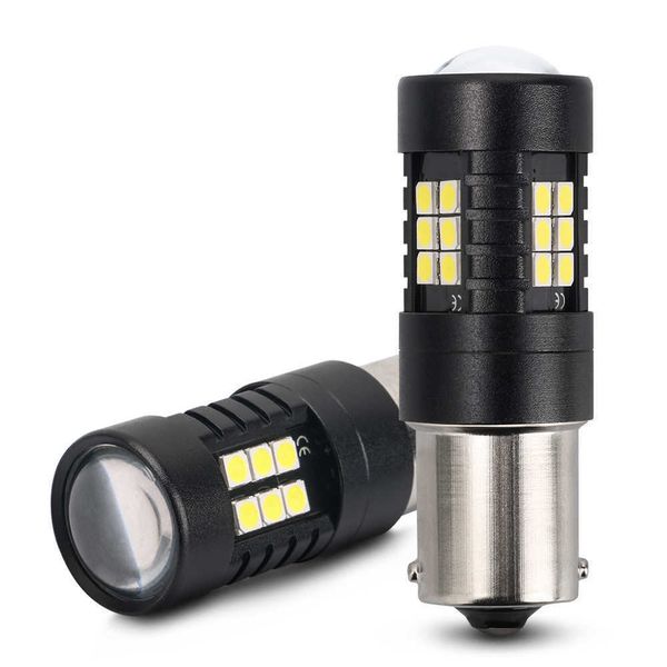 Nuovo 3030 21SMD Lampada a LED automatica 1156 Ba15s Bau15s T20 7443 T25 3157 Lampadina a LED per auto Indicatore di direzione anteriore / posteriore 12V 24V 6000k Bianco