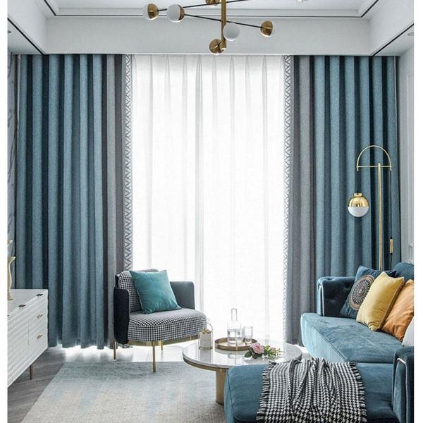 

curtain & drapes bezant curtains simple light luxury cashmere contrast seamless stitching