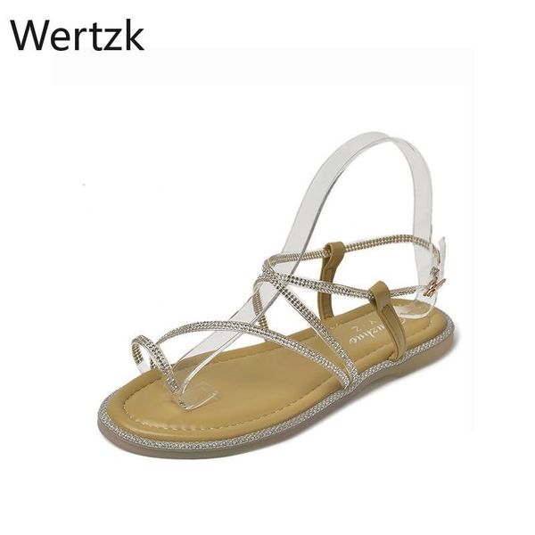 

sandals rhinestone female fairy style 2021 summer fashion net celebrity ladies all-match flat roman shoes ins tide, Black