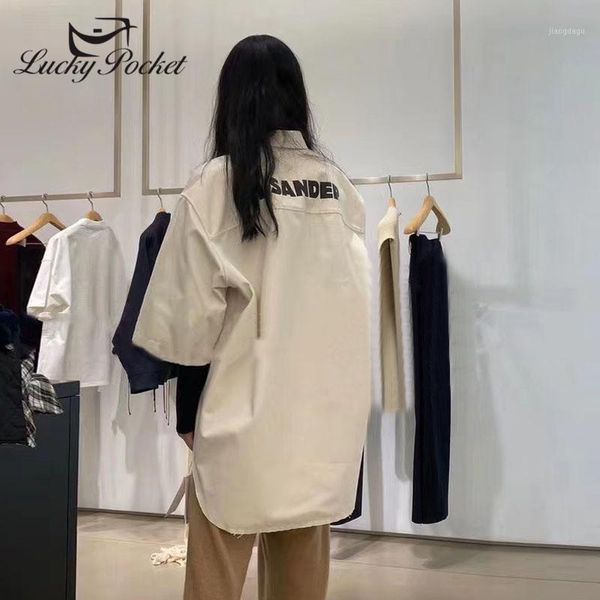 

women summer fashion loose cotton denim canvas letter print blouse female casual street style shirt ladies brand ml471 women's blouses, White