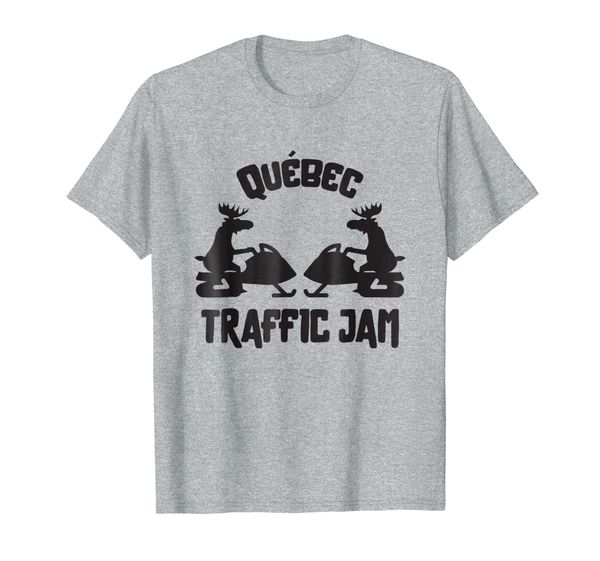 

quebec t-shirt | qc moose snowmobile traffic jam shirt, White;black