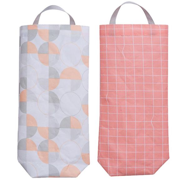 

waste bins 2pcs trash bags storage pouches hanging garbage (random style)