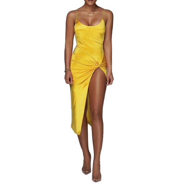 

casual dresses women backless split dress sleeveless solid color for ladies maxi vestidos de festa, Black;gray