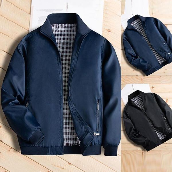 

men's jackets winter/autumn jacket solid color cardigan turn-down collar windproof men for outdoor, Black;brown