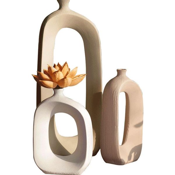 

vases creative ceramic stem flower hollow vase floral ornaments home living room counterdecoration insert