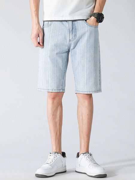 

men washed slant pocket denim shorts j5e1#, Blue